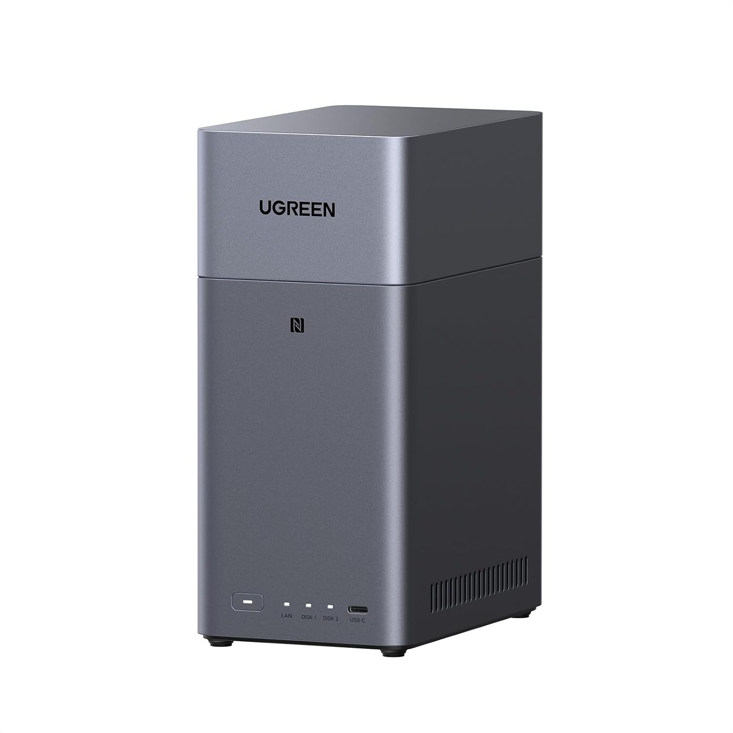 NAS UGREEN NASYNC DH2300 A 2 ALLOGGIAMENTI, LAN 1 GBE, 4 GB RAM, CONNESSIONE NFC ONE-TOUCH